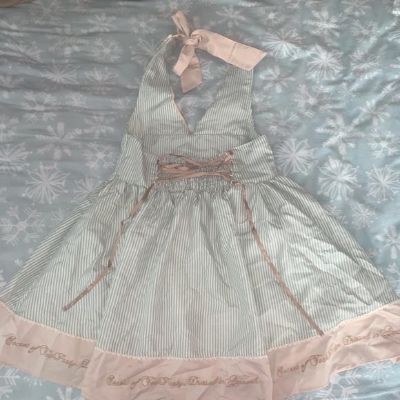 Green and beige jumperskirt dress - Picture 4 of 4